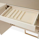 Lisbon Silken Matte Cream Console Table Silken Matte Cream from Michael Amini - Luna Furniture
