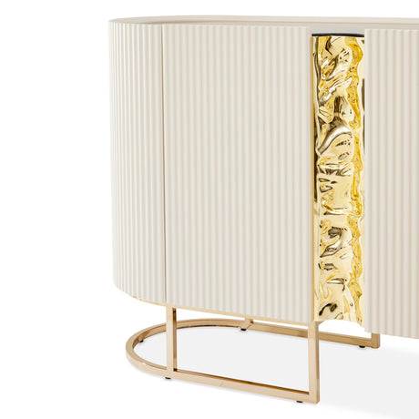 Lisbon Silken Matte Cream Console Table Silken Matte Cream from Michael Amini - Luna Furniture