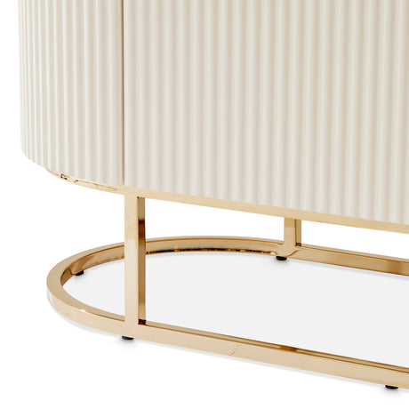 Lisbon Silken Matte Cream Console Table Silken Matte Cream from Michael Amini - Luna Furniture