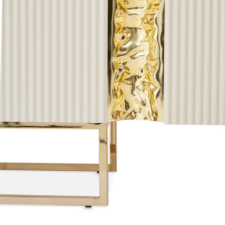 Lisbon Silken Matte Cream Console Table Silken Matte Cream from Michael Amini - Luna Furniture