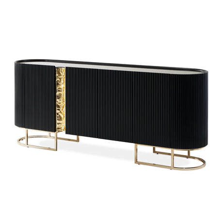 Lisbon Silken Matte Black Console Table Silken Matte Black from Michael Amini - Luna Furniture