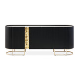 Lisbon Silken Matte Black Console Table Silken Matte Black from Michael Amini - Luna Furniture