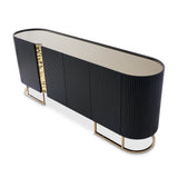 Lisbon Silken Matte Black Console Table Silken Matte Black from Michael Amini - Luna Furniture
