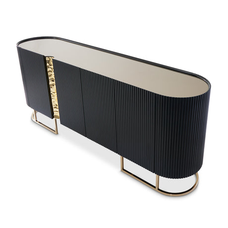 Lisbon Silken Matte Black Console Table Silken Matte Black from Michael Amini - Luna Furniture