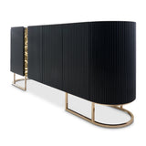 Lisbon Silken Matte Black Console Table Silken Matte Black from Michael Amini - Luna Furniture