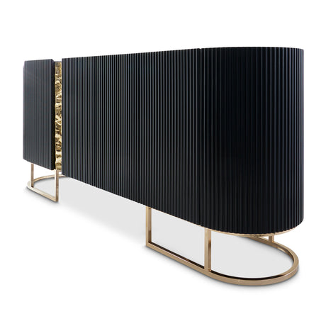 Lisbon Silken Matte Black Console Table Silken Matte Black from Michael Amini - Luna Furniture