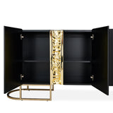 Lisbon Silken Matte Black Console Table Silken Matte Black from Michael Amini - Luna Furniture