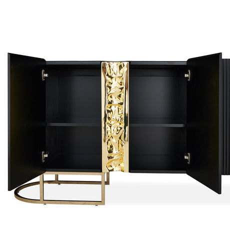 Lisbon Silken Matte Black Console Table Silken Matte Black from Michael Amini - Luna Furniture