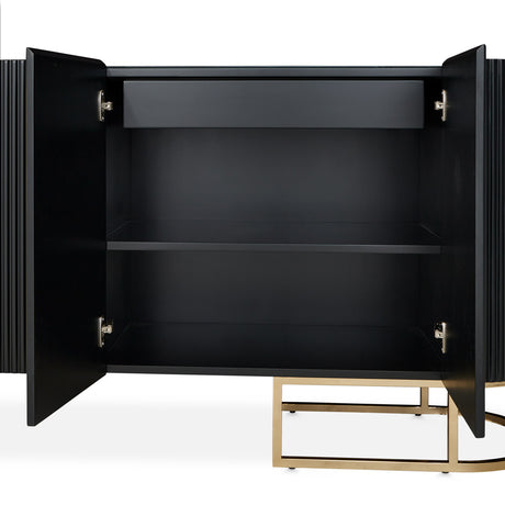 Lisbon Silken Matte Black Console Table Silken Matte Black from Michael Amini - Luna Furniture