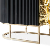 Lisbon Silken Matte Black Console Table Silken Matte Black from Michael Amini - Luna Furniture