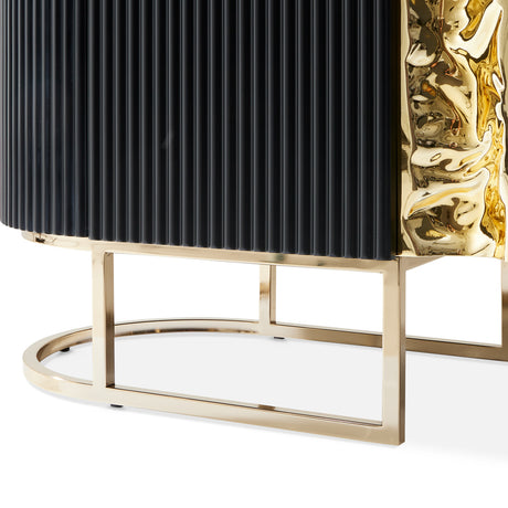 Lisbon Silken Matte Black Console Table Silken Matte Black from Michael Amini - Luna Furniture