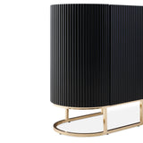 Lisbon Silken Matte Black Console Table Silken Matte Black from Michael Amini - Luna Furniture