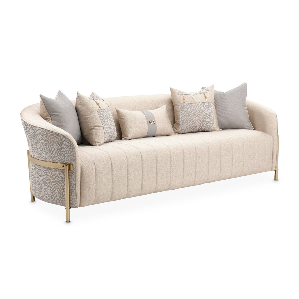 Lisbon Gold Sofa Opal Gold from Michael Amini - Luna Furniture
