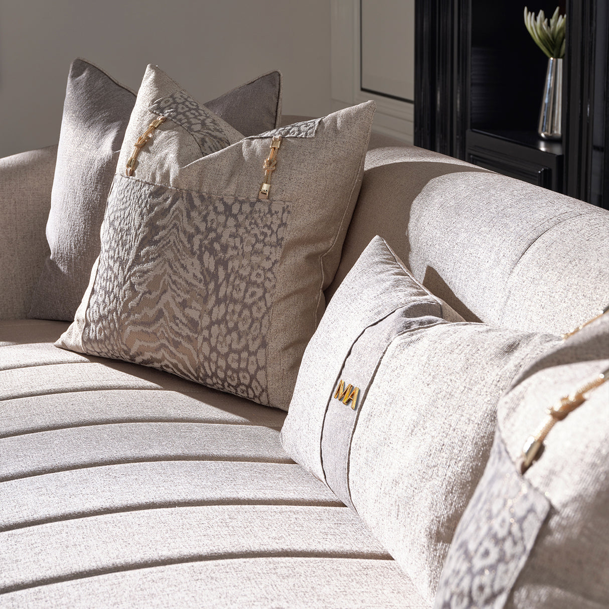 Lisbon Gold Sofa Opal Gold from Michael Amini - Luna Furniture