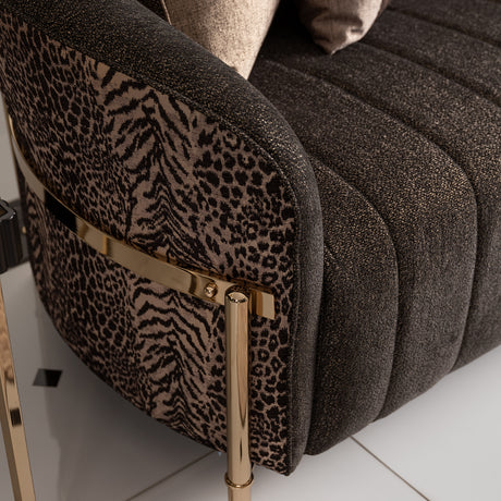 Lisbon Gold Loveseat Onyx Gold from Michael Amini - Luna Furniture
