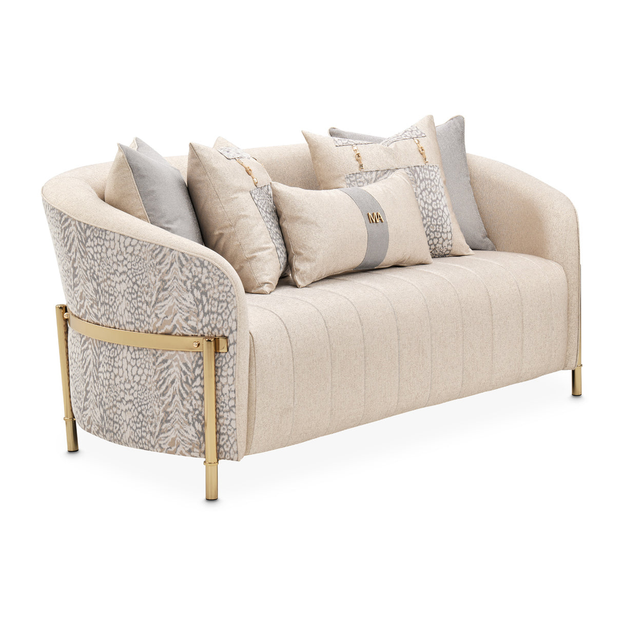 Lisbon Gold Loveseat Opal Gold from Michael Amini - Luna Furniture