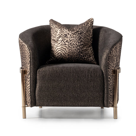 Lisbon Gold Chair Onyx Gold from Michael Amini - Luna Furniture