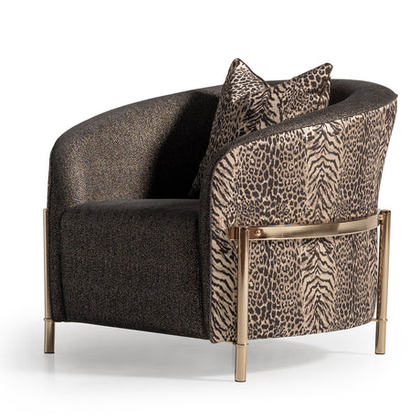 Lisbon Gold Chair Onyx Gold from Michael Amini - Luna Furniture