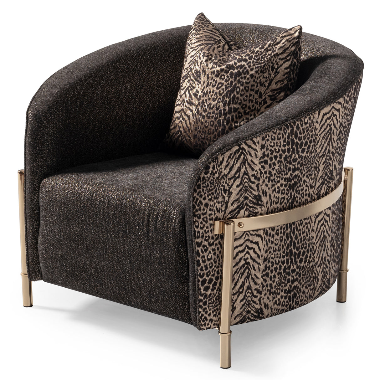 Lisbon Gold Chair Onyx Gold from Michael Amini - Luna Furniture