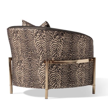 Lisbon Gold Chair Onyx Gold from Michael Amini - Luna Furniture