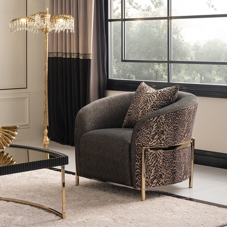Lisbon Gold Chair Onyx Gold from Michael Amini - Luna Furniture