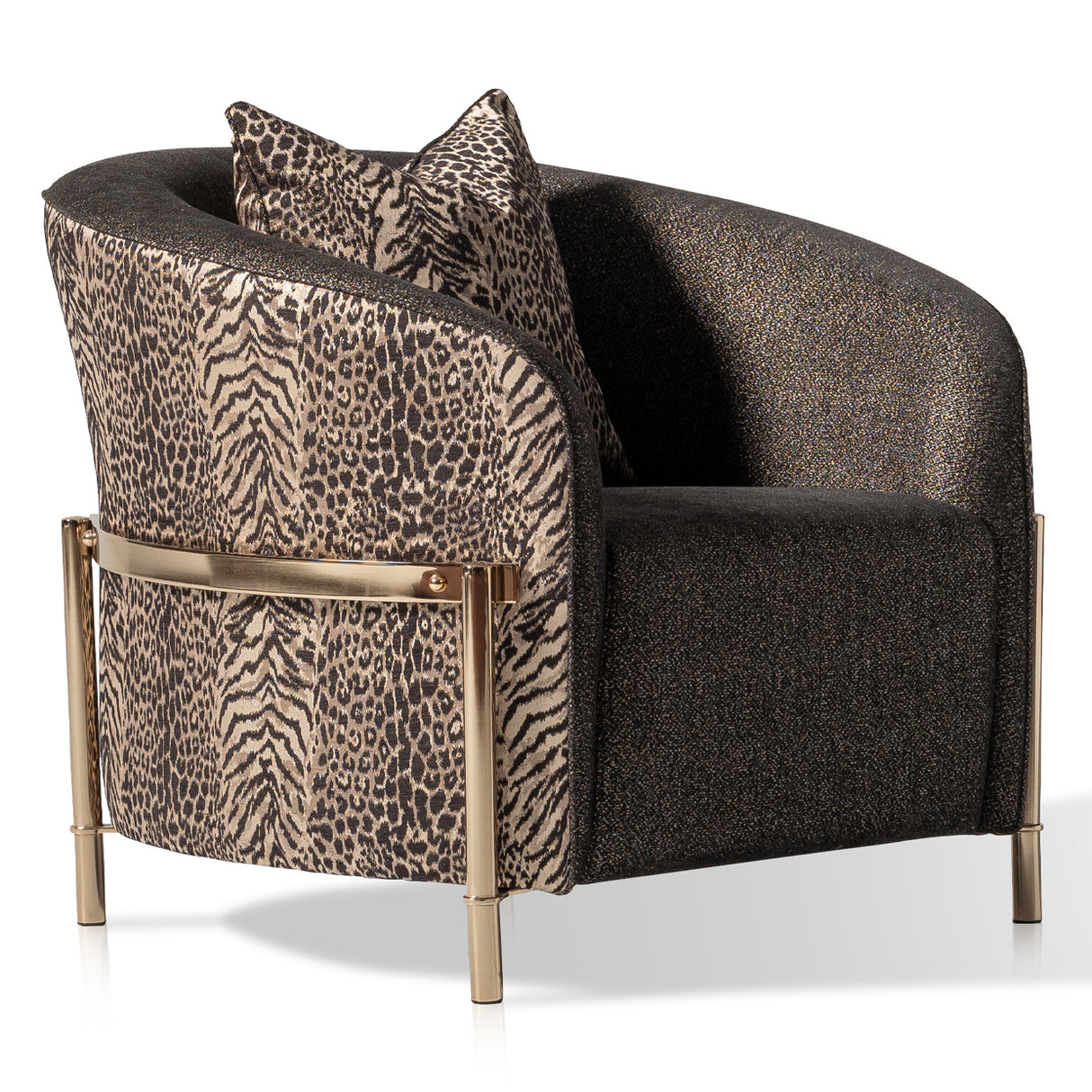 Lisbon Gold Chair Onyx Gold from Michael Amini - Luna Furniture