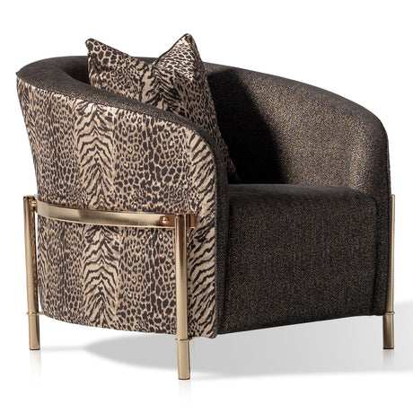 Lisbon Gold Chair Onyx Gold from Michael Amini - Luna Furniture