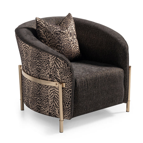 Lisbon Gold Chair Onyx Gold from Michael Amini - Luna Furniture