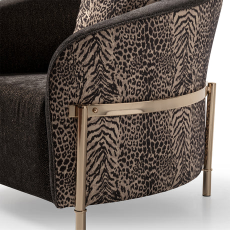 Lisbon Gold Chair Onyx Gold from Michael Amini - Luna Furniture