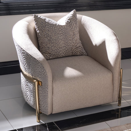 Lisbon Gold Chair Opal Gold from Michael Amini - Luna Furniture