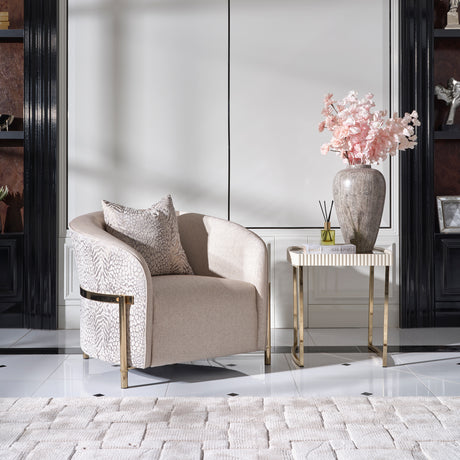 Lisbon Gold Chair Opal Gold from Michael Amini - Luna Furniture