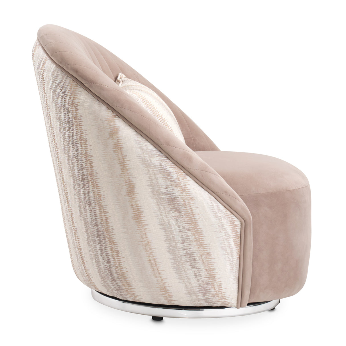 Lucca Silver Swivel Chair Silver from Michael Amini - Luna Furniture