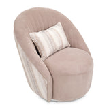 Lucca Silver Swivel Chair Silver from Michael Amini - Luna Furniture