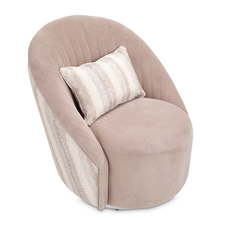 Lucca Silver Swivel Chair Silver from Michael Amini - Luna Furniture