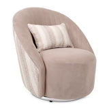 Lucca Silver Swivel Chair Silver from Michael Amini - Luna Furniture