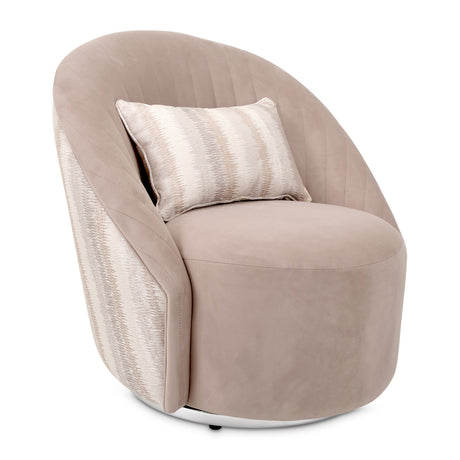 Lucca Silver Swivel Chair Silver from Michael Amini - Luna Furniture