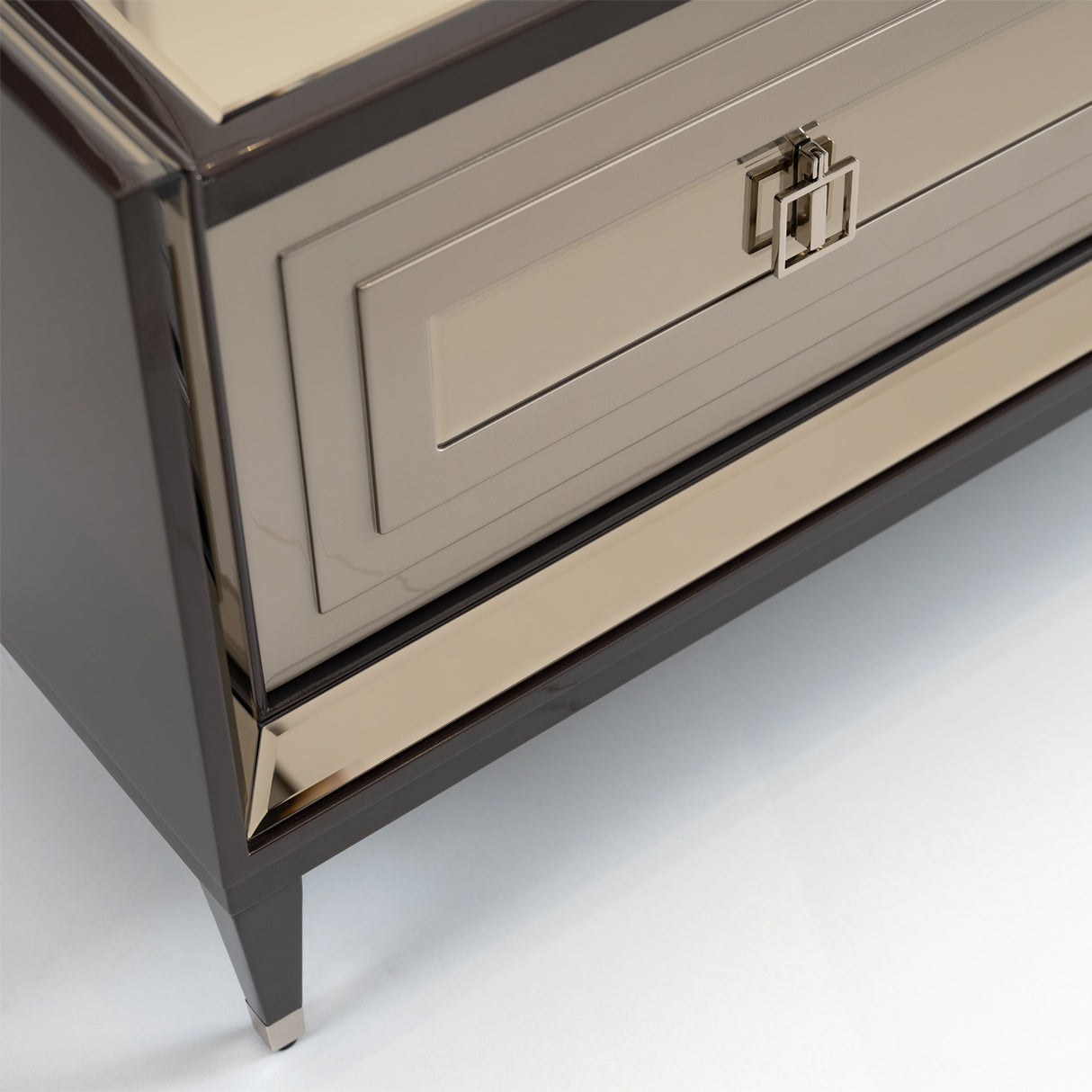Lousanne Glossy Mocha Sand Media Cabinet from Michael Amini - Luna Furniture