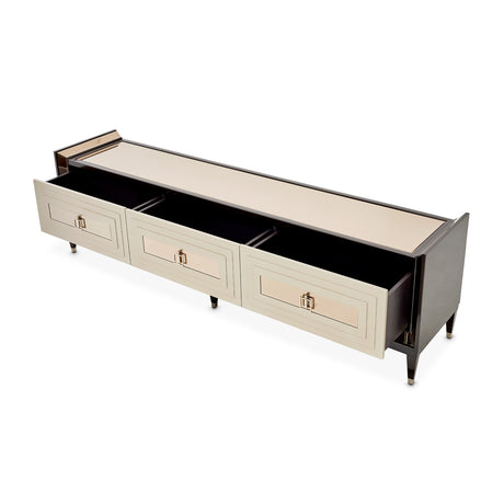 Lousanne Glossy Mocha Sand Media Cabinet from Michael Amini - Luna Furniture