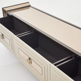 Lousanne Glossy Mocha Sand Media Cabinet from Michael Amini - Luna Furniture