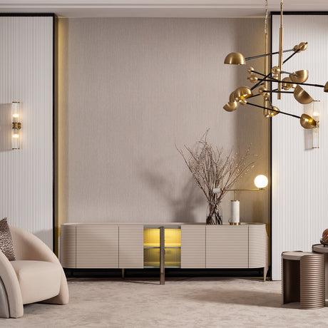 Mod Dream Rich Champagne Media Cabinet from Michael Amini - Luna Furniture