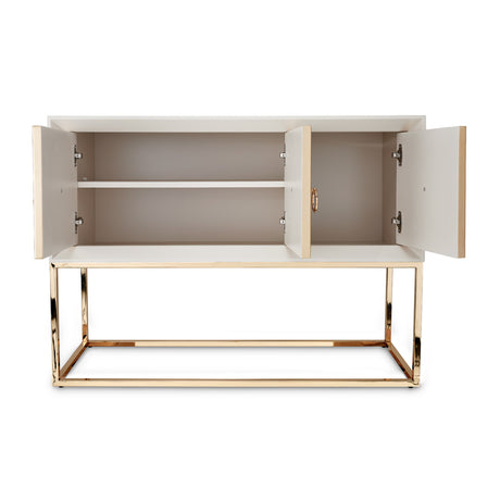 Madison Glistening Gold Small Console W/leg Glistenin from Michael Amini - Luna Furniture
