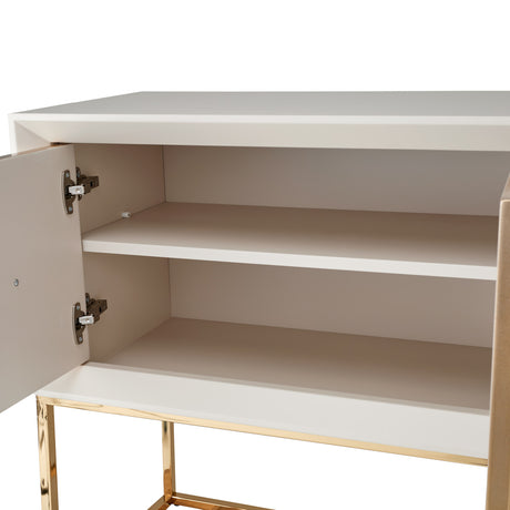 Madison Glistening Gold Small Console W/leg Glistenin from Michael Amini - Luna Furniture