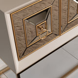 Madison Glistening Gold Small Console W/leg Glistenin from Michael Amini - Luna Furniture