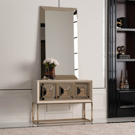 Madison Glistening Gold Small Mirror from Michael Amini - Luna Furniture