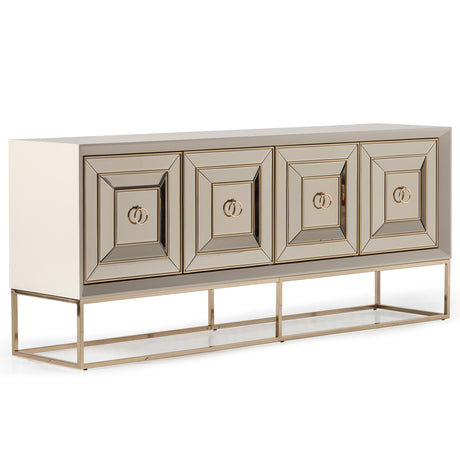 Madison Glistening Gold Console 2pc Glistening Gold from Michael Amini - Luna Furniture