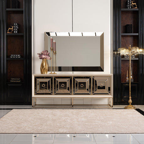 Madison Glistening Gold Console 2pc Glistening Gold from Michael Amini - Luna Furniture