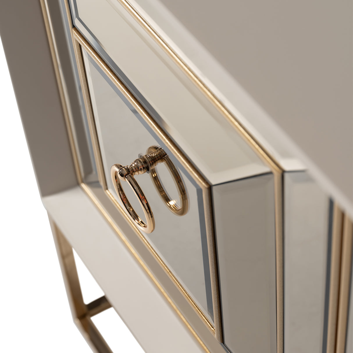 Madison Glistening Gold Console 2pc Glistening Gold from Michael Amini - Luna Furniture