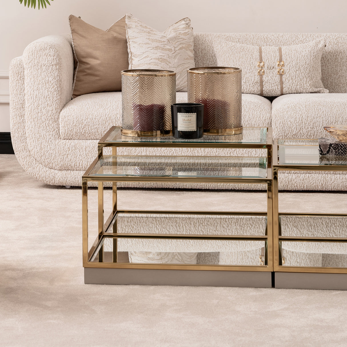 Savannah Breeze Bright Gold Short Cocktail Table - Set Of 2 from Michael Amini - Luna Furniture