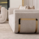 Savannah Breeze Bright Gold Standard Sofa - Cashmere from Michael Amini - Luna Furniture