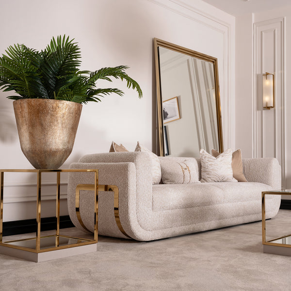 Savannah Breeze Bright Gold Standard Sofa - Cashmere